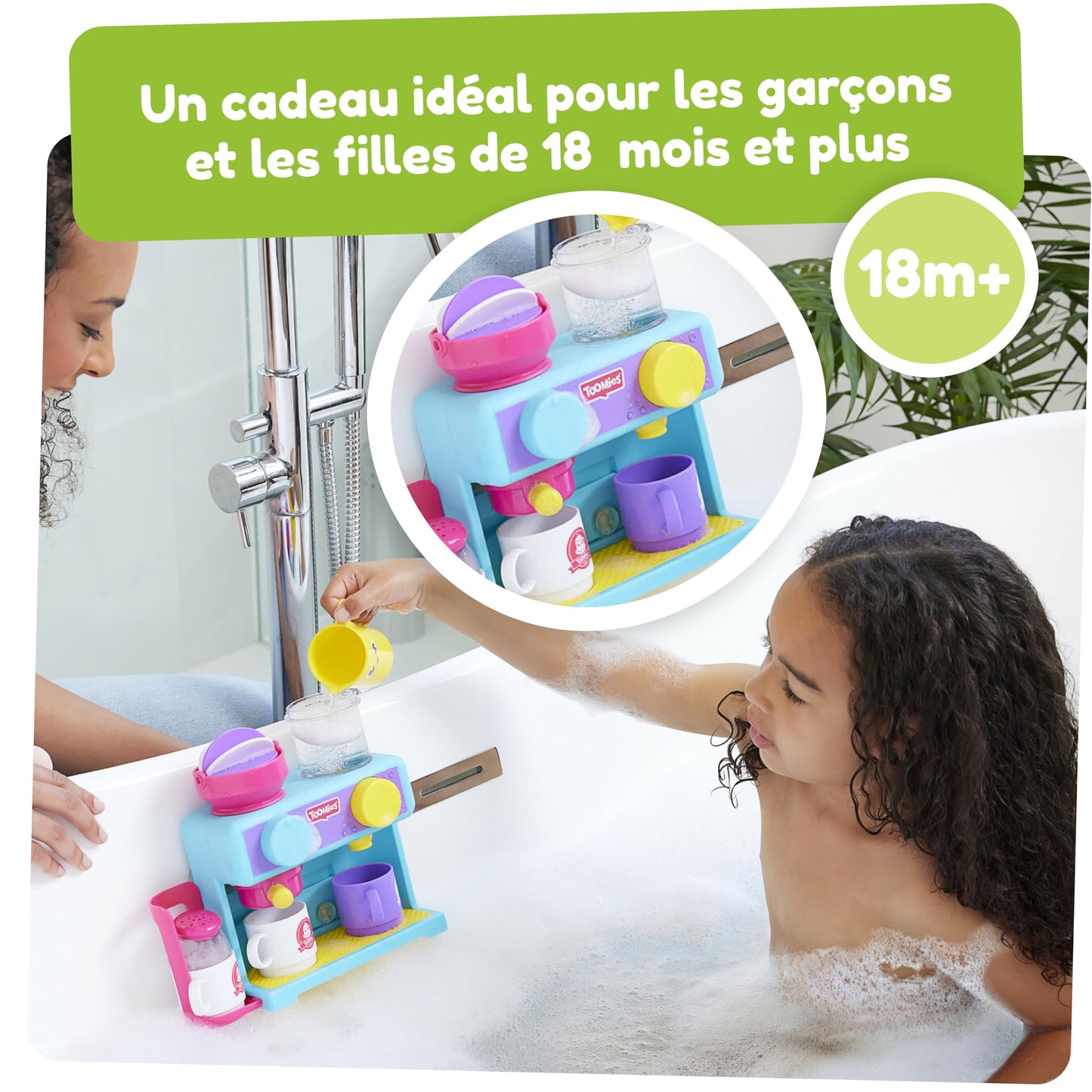 TOMY Toomies Pretend Cafe Baby Bath Toys Set Includes 3 Cups, 1 Jug, 1 Shaker +18 Months - Made in Indonesia