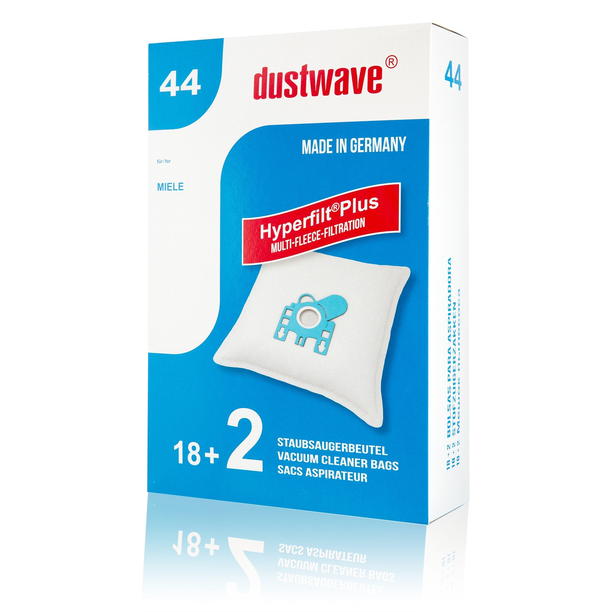 Dustwave 20 Sacchetti Per Aspirapolvere + 2 Filtri - Compatibili Miele (tipo G/H/N, C2, C3, S5, S8, 5211) - Made In Germany