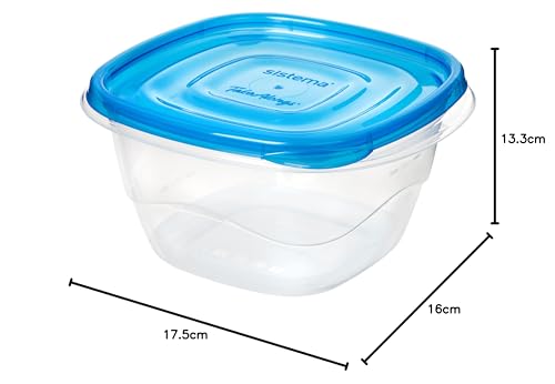 Sistema 1.2L Deep Square Food Storage Containers, Pack of 4 - Made in New Zealand