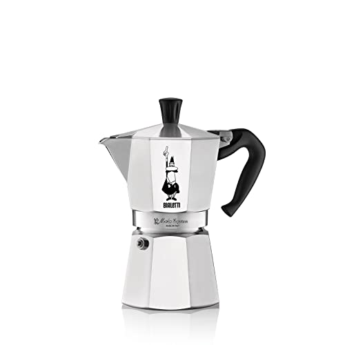 Bialetti Moka Express Caffettiera in Alluminio, 6 Cups 270 mL (Silver) - Made in Italy