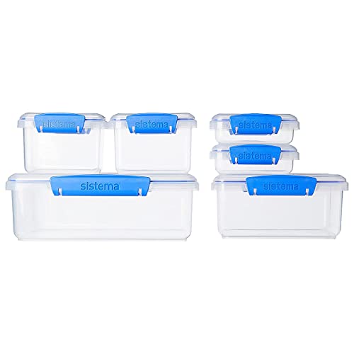 Sistema KLIP IT Food Storage Containers 2L, 1L, 400 ml, 200 ml (6 Count) - Made in New Zealand