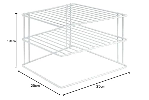 Metaltex 2 levels corner cupboard insert (25 x 25 x 19 cm) white - Made in Italy