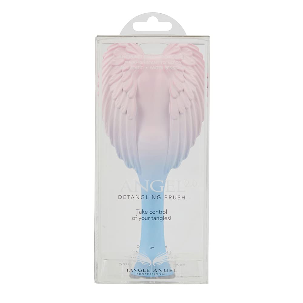 Tangle Angel Hair Extension Brush for Straight or Wavy Hair (Two Tone Pink Blue) - Made in UK