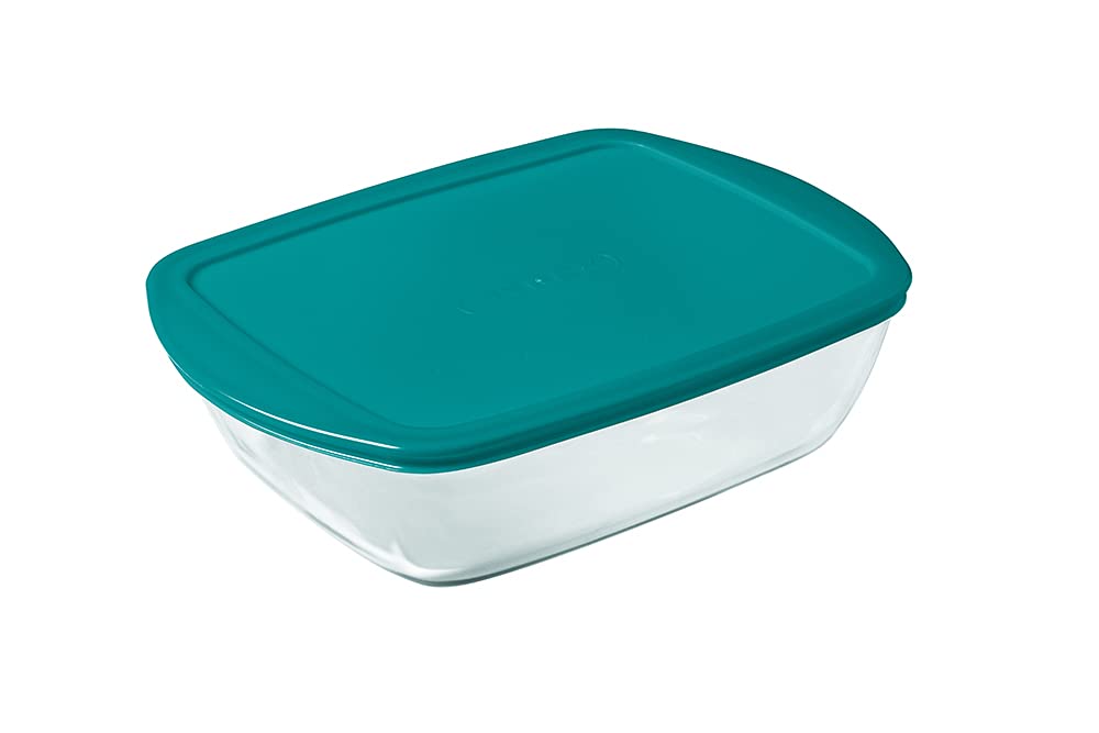 Pyrex Cook & Store Set of 3 Rectangular Glass Food Storage Dishes with Lids (0.4L, 1.1L & 2.5L) - Made in France