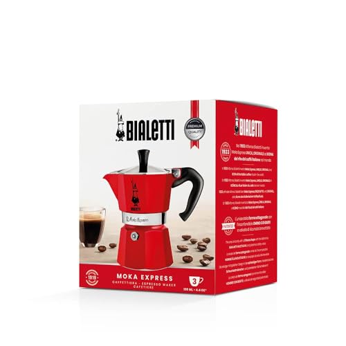 Bialetti iconic stovetop aluminum espresso maker, 3-cup (130 ml) 30 x 20 x 15 cm - Made in Italy