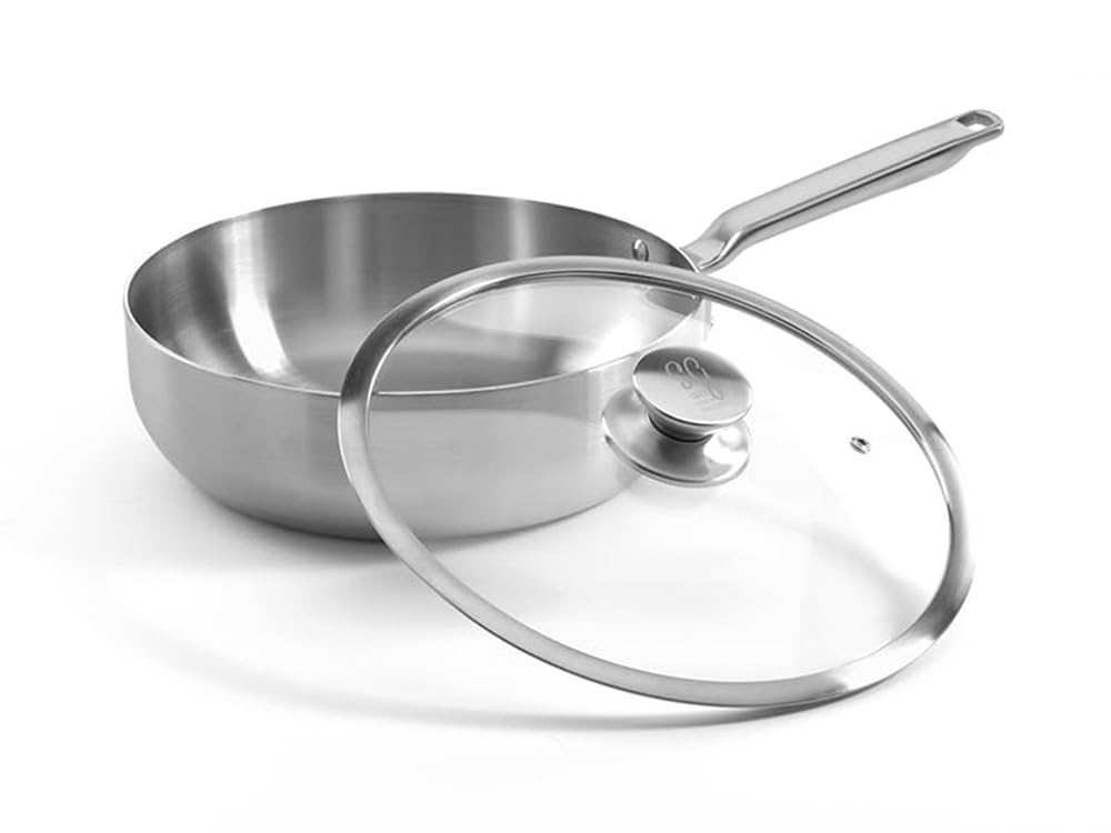 Samuel Groves Stainless Steel 26cm Saute Pan with Lid - Made in UK