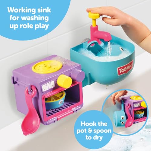 Toomies Bubble & Bake Kitchen Themed Bubble Making Bath Toy, 2 in 1 Set for 18 M+ - Made in Indonesia