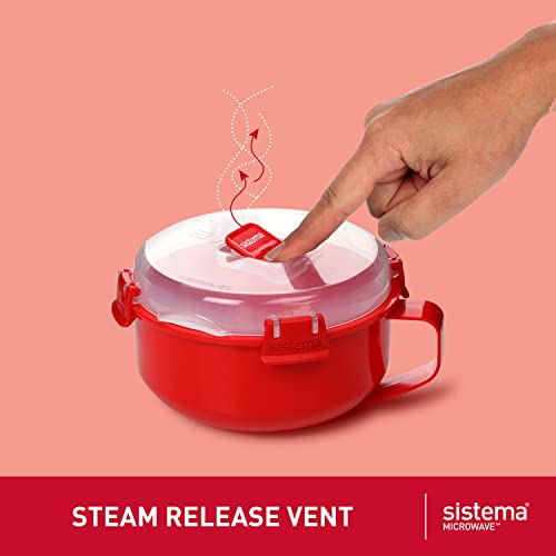 Sistema 850ml Round Microwave Breakfast Bowl with Steam Release Vent - Made in New Zealand