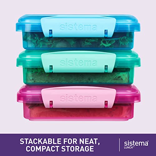 Sistema 450 ml Lunch Sandwich Boxes (3 Count) - Made in New Zealand