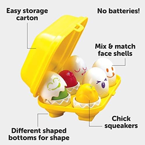 TOMY Toomies Hide and Squeak Eggs Baby Toy (6 - 36 Months) - Made in Vietnam