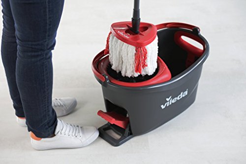 Vileda Turbo Microfibre Mop and Bucket Set with Extra 2-in-1 Head Replacement - Made in Italy