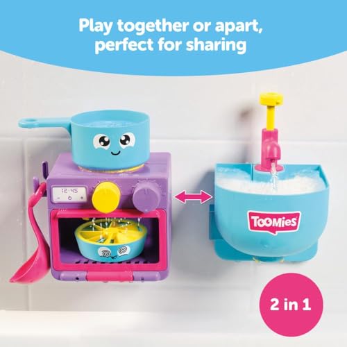 Toomies Bubble & Bake Kitchen Themed Bubble Making Bath Toy, 2 in 1 Set for 18 M+ - Made in Indonesia