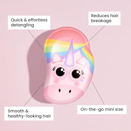 Tangle Teezer The Original Mini Detangling Hairbrush (Rainbow The Unicorn) - Made in UK