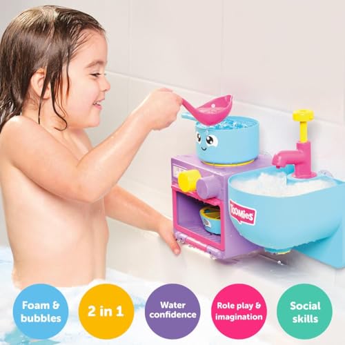 Toomies Bubble & Bake Kitchen Themed Bubble Making Bath Toy, 2 in 1 Set for 18 M+ - Made in Indonesia