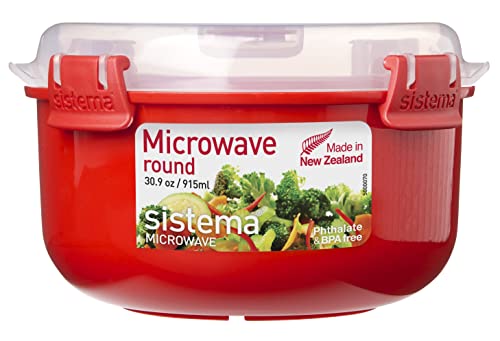 Sistema Microwave 915 ml Round Bowl with Steam Release Vent - Made in New Zealand