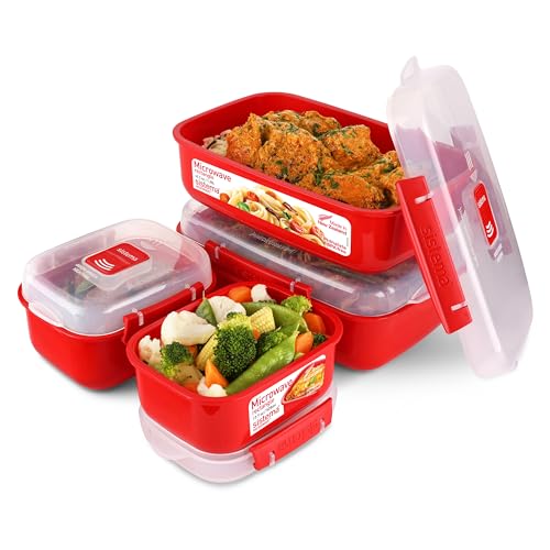 Sistema 1.25L & 525ml Heat and Eat Microwave Set (4 Count) - Made in New Zealand