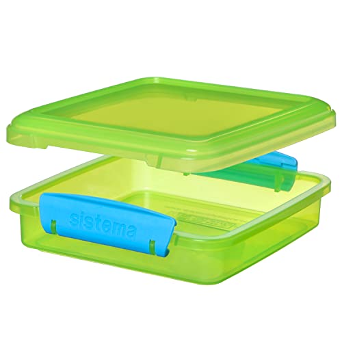 Sistema 450 ml Lunch Sandwich Boxes (3 Count) - Made in New Zealand