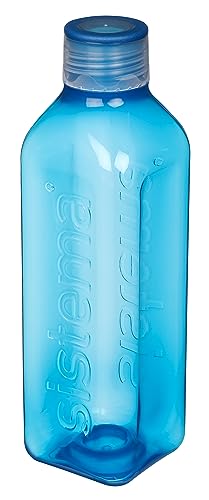 Sistema 1L Square Kids Water Bottles Ocean Blue & Minty Teal (2 Count) - Made in New Zealand