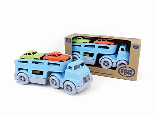 Green Toys Car Carrier Vehicle Set Toy (Blue) - Made in U.S.A.