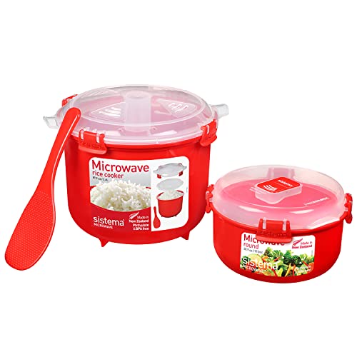 Sistema Microwave 2.6L Rice Cooker & 915ml Food Container Set (2 Count) - Made in New Zealand