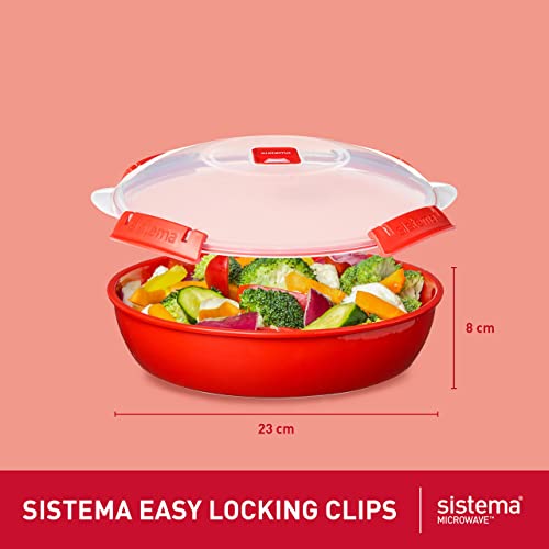 Sistema  1.3 L Round Microwave Container with Steam Release Vent - Made in New Zealand