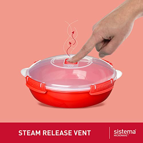 Sistema  1.3 L Round Microwave Container with Steam Release Vent - Made in New Zealand