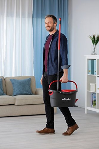 Vileda Turbo Microfibre Mop and Bucket Set with Extra 2-in-1 Head Replacement - Made in Italy