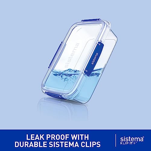 Sistema KLIP IT PLUS Leakproof Food Storage Containers, 2.2L, 1 L & 400 ml, 6 Count - Made in New Zealand