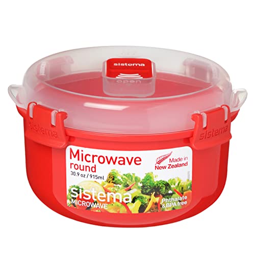 Sistema Microwave 915 ml Round Bowl with Steam Release Vent - Made in New Zealand