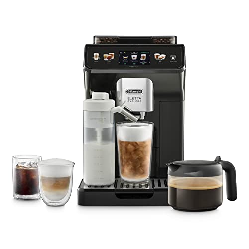 De'Longhi Eletta Explore Cold Brew ECAM452.67.G Barista Coffee Machine with LatteCrema Hot and Cool - Made in Italy