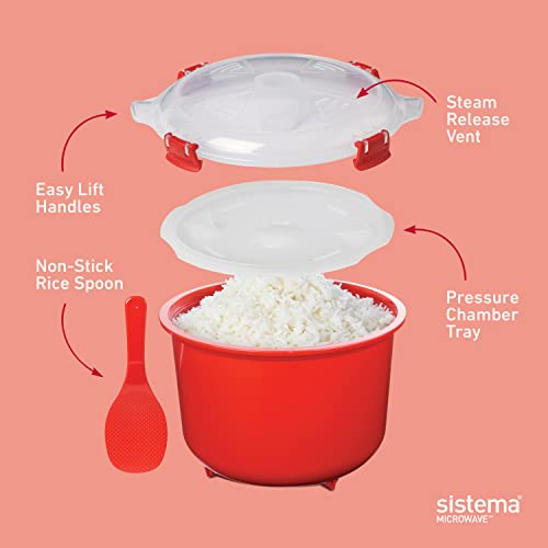 Sistema Microwave 2.6L Rice Cooker & 915ml Food Container Set (2 Count) - Made in New Zealand