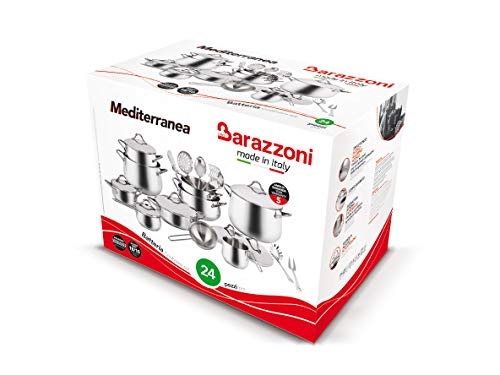 Barazzoni Mediterranean Batteries Composition B 18/10 Stainless Steel (Pack of 24) - Made in Italy