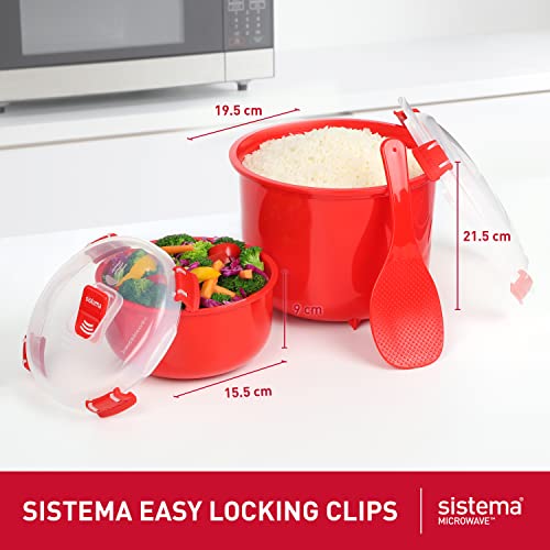 Sistema Microwave 2.6L Rice Cooker & 915ml Food Container Set (2 Count) - Made in New Zealand