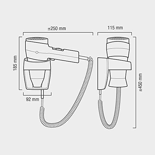 Valera Action Super Plus Wall Mounted Hairdryer - Made in Switzerland