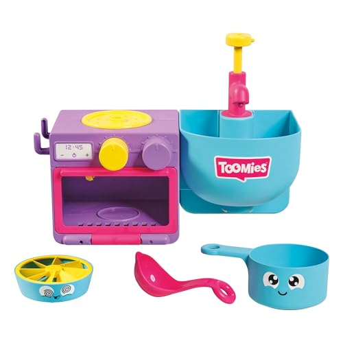 Toomies Bubble & Bake Kitchen Themed Bubble Making Bath Toy, 2 in 1 Set for 18 M+ - Made in Indonesia