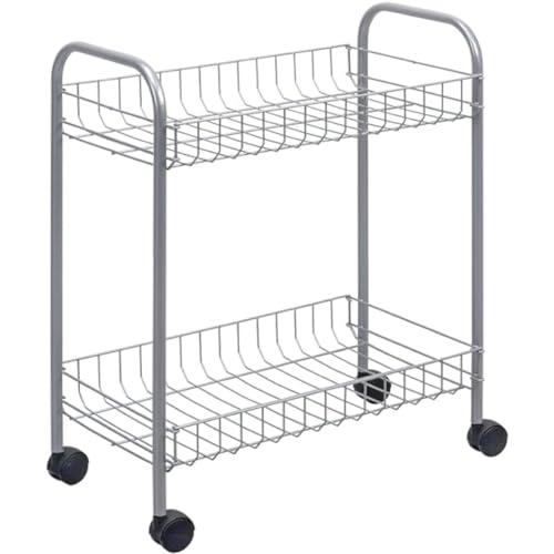 Metaltex Madrid 2-Tier Multipurpose Storage Trolley with Wheels - Made in Italy