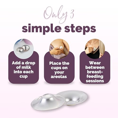 LIVELLA 999 Silver Nipple Shields Protect and Soothe Sore Nipples for Breastfeeding - Made in Germany