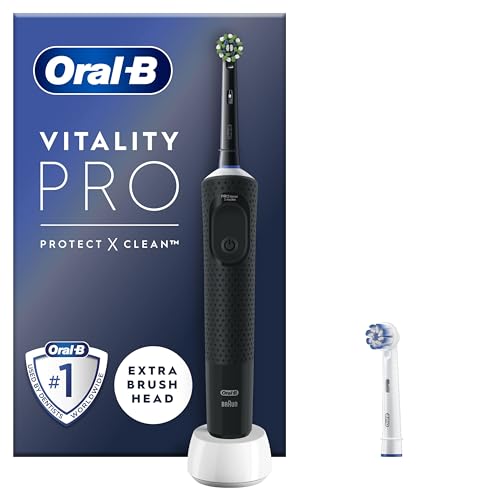 Oral-B Vitality Pro Electric Toothbrushes 1 Handle, 2 Toothbrush Heads, 3 Brushing Modes 2 Pin UK Plug - Made in Hungary