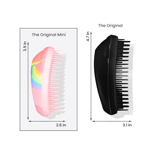 Tangle Teezer The Original Mini Detangling Hairbrush (Rainbow The Unicorn) - Made in UK