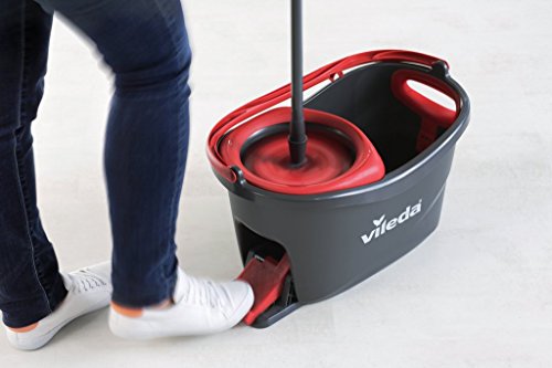 Vileda Turbo Microfibre Mop and Bucket Set with Extra 2-in-1 Head Replacement - Made in Italy