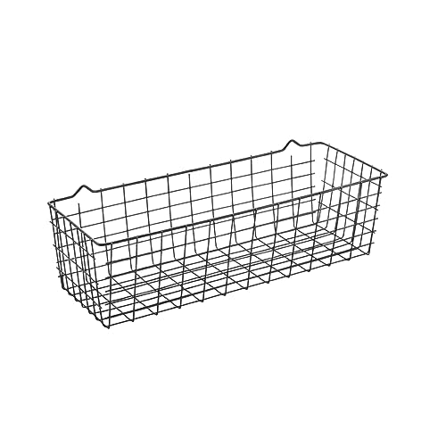 Metaltex Multipurpose Metal Basket 33x12x9 cm (Black) - Made in Italy