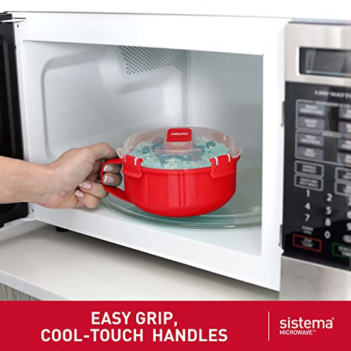 Sistema 850ml Round Microwave Breakfast Bowl with Steam Release Vent - Made in New Zealand