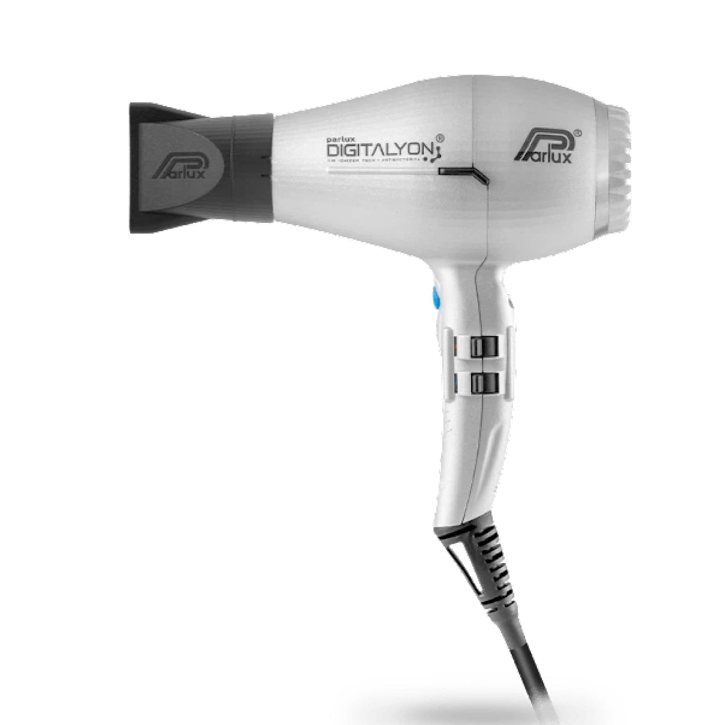 Parlux Digitalyon Silver Hairdryer with Slim Hair Straightening Nozzle - Made in Italy