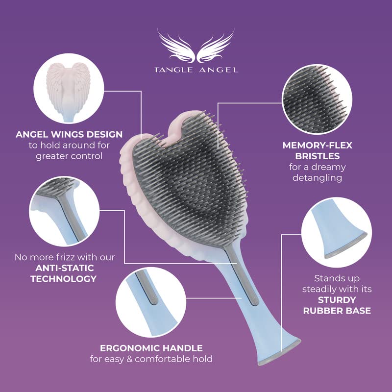 Tangle Angel 2.0, Detangling Hair Brush (Matt Finish White) - Made in UK