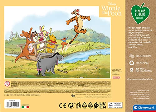 Clementoni Winnie The Pooh 24 Maxi Pieces Jigsaw Puzzle, 100% Recycled Materials - Made In Italy