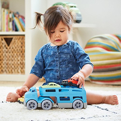 Green Toys Car Carrier Vehicle Set Toy (Blue) - Made in U.S.A.