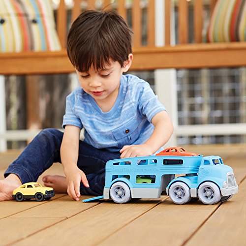 Green Toys Car Carrier Vehicle Set Toy (Blue) - Made in U.S.A.