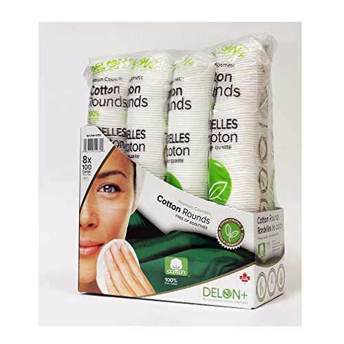 Delon 100% Cleansing Cotton Rounds, 800 Count - Made in