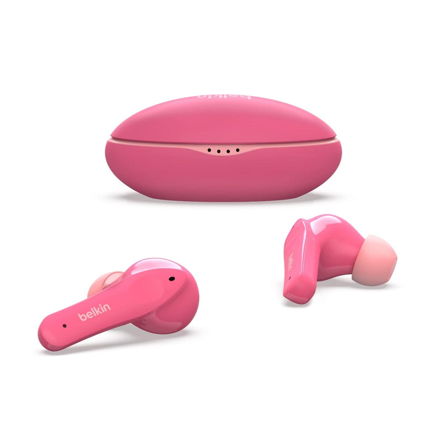 Belkin SOUNDFORM Nano Wireless Earbuds for Kids, 85dB Limit, 24H Play Time (Pink) - Made in Vietnam