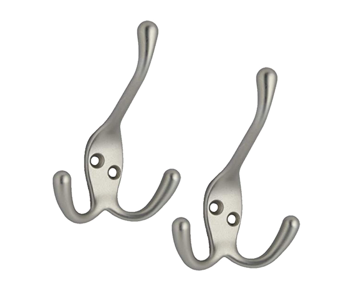 QCAA Coat Hat Hook with Three Prong (2 Pack) - Made in Taiwan